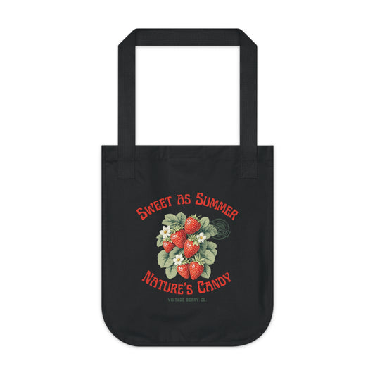 Eco-Friendly Vintage Strawberry Tote Bag