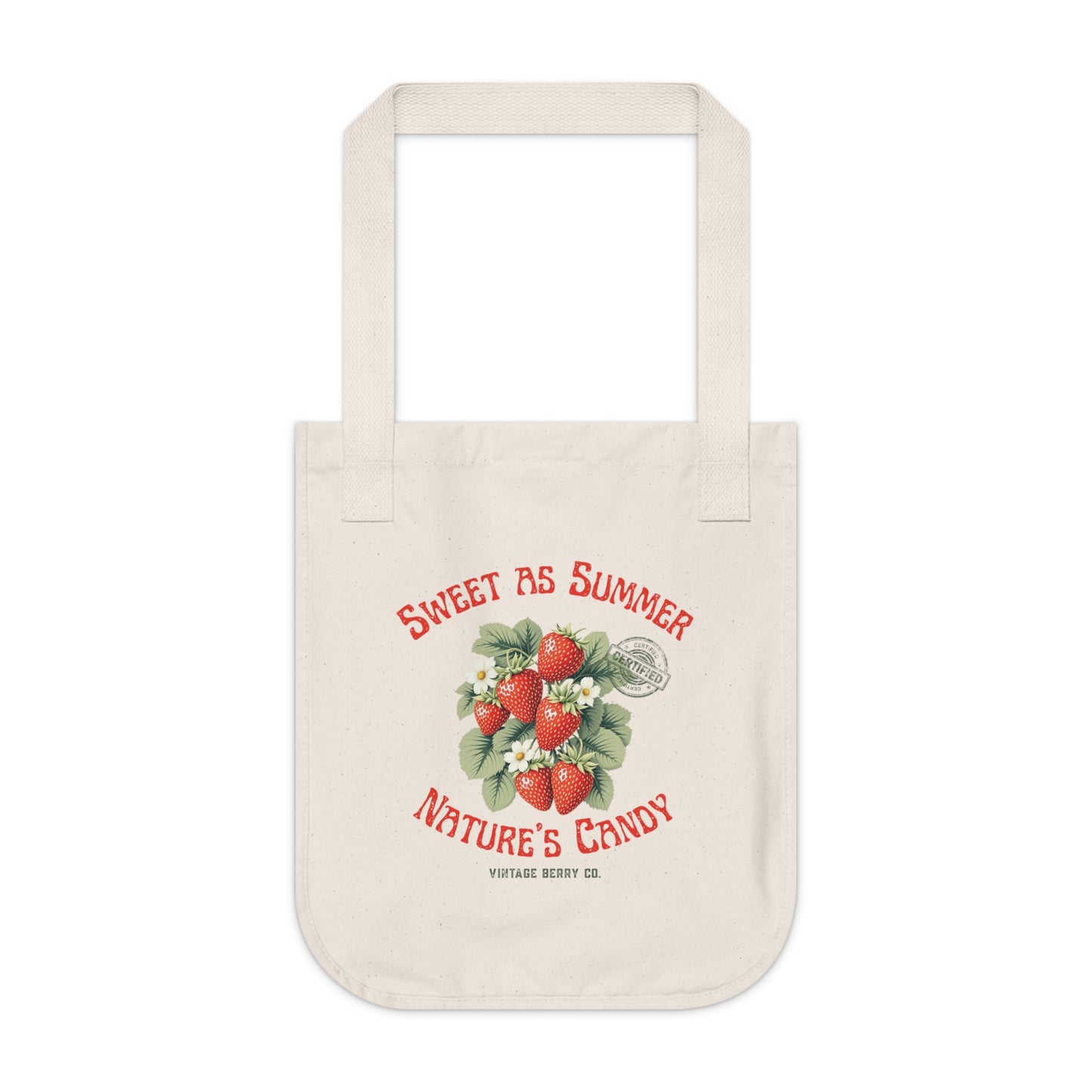 Eco-Friendly Vintage Strawberry Tote Bag