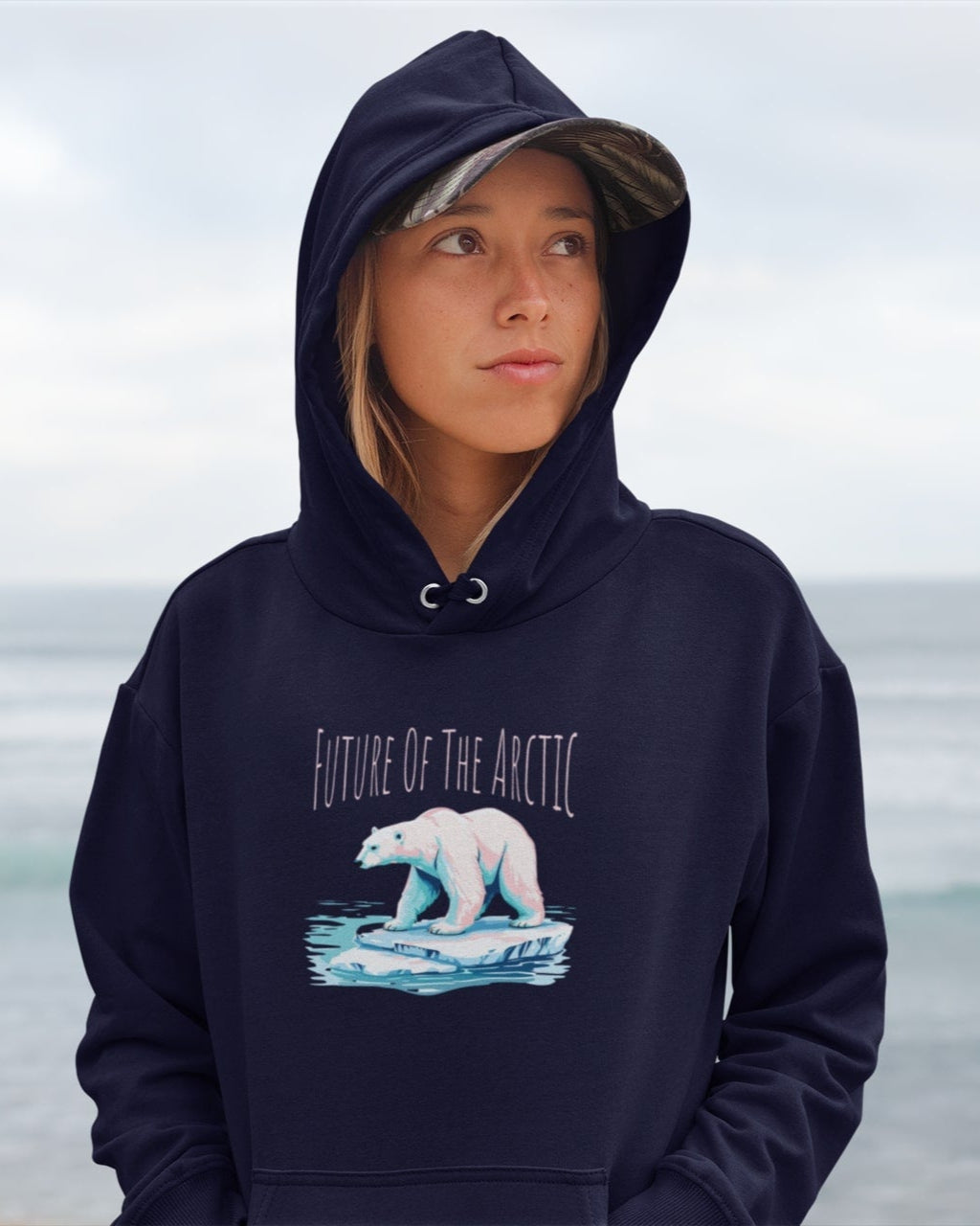 Sustainable Woman's Hoodie – Polar Bear