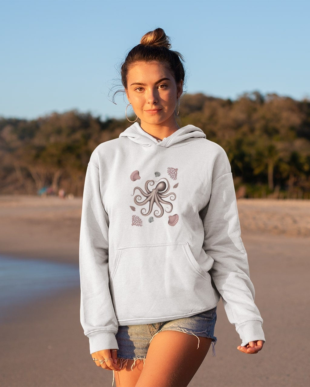 Woman's Sustainable Hoodie – Octopus
