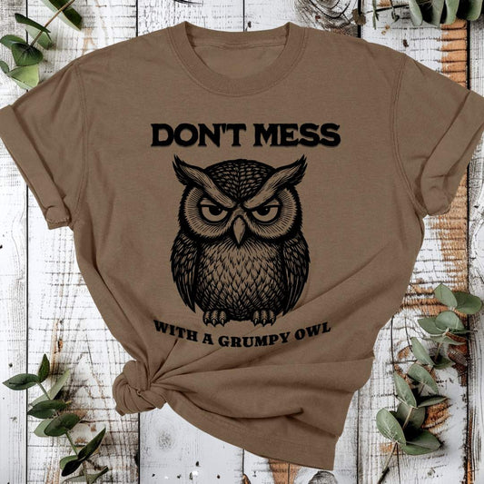 Organic Cotton T-Shirt – Grumpy Owl