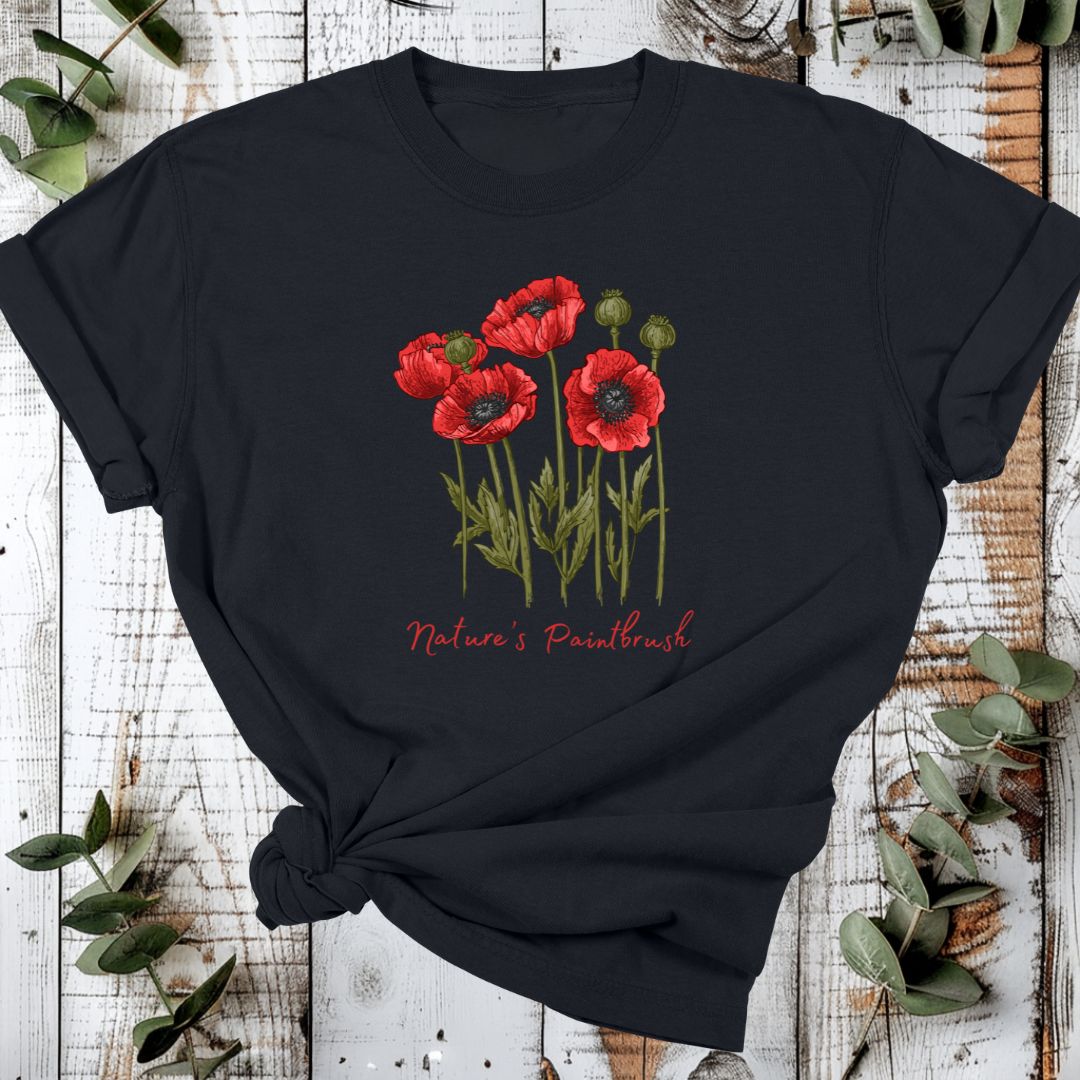 Eco-Friendly Nature T-Shirt – Poppies