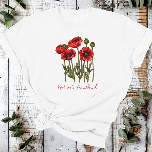 Eco-Friendly Nature T-Shirt – Poppies