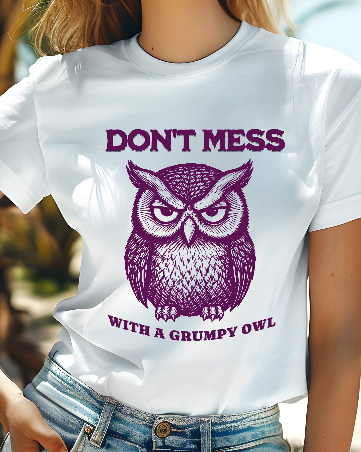 Organic Cotton T-Shirt – Grumpy Owl