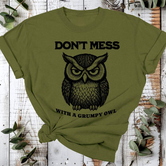 Organic Cotton T-Shirt – Grumpy Owl