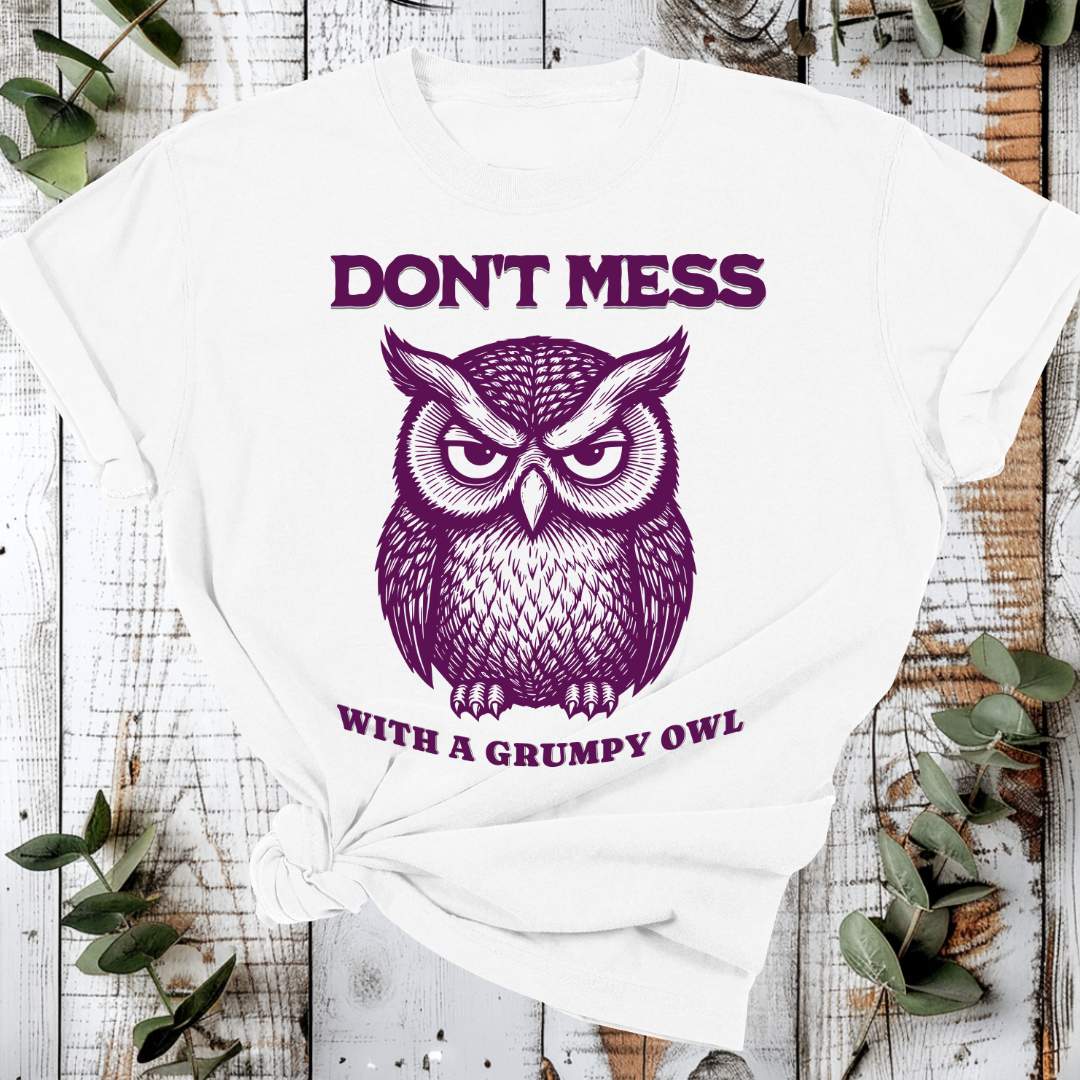 Organic Cotton T-Shirt – Grumpy Owl