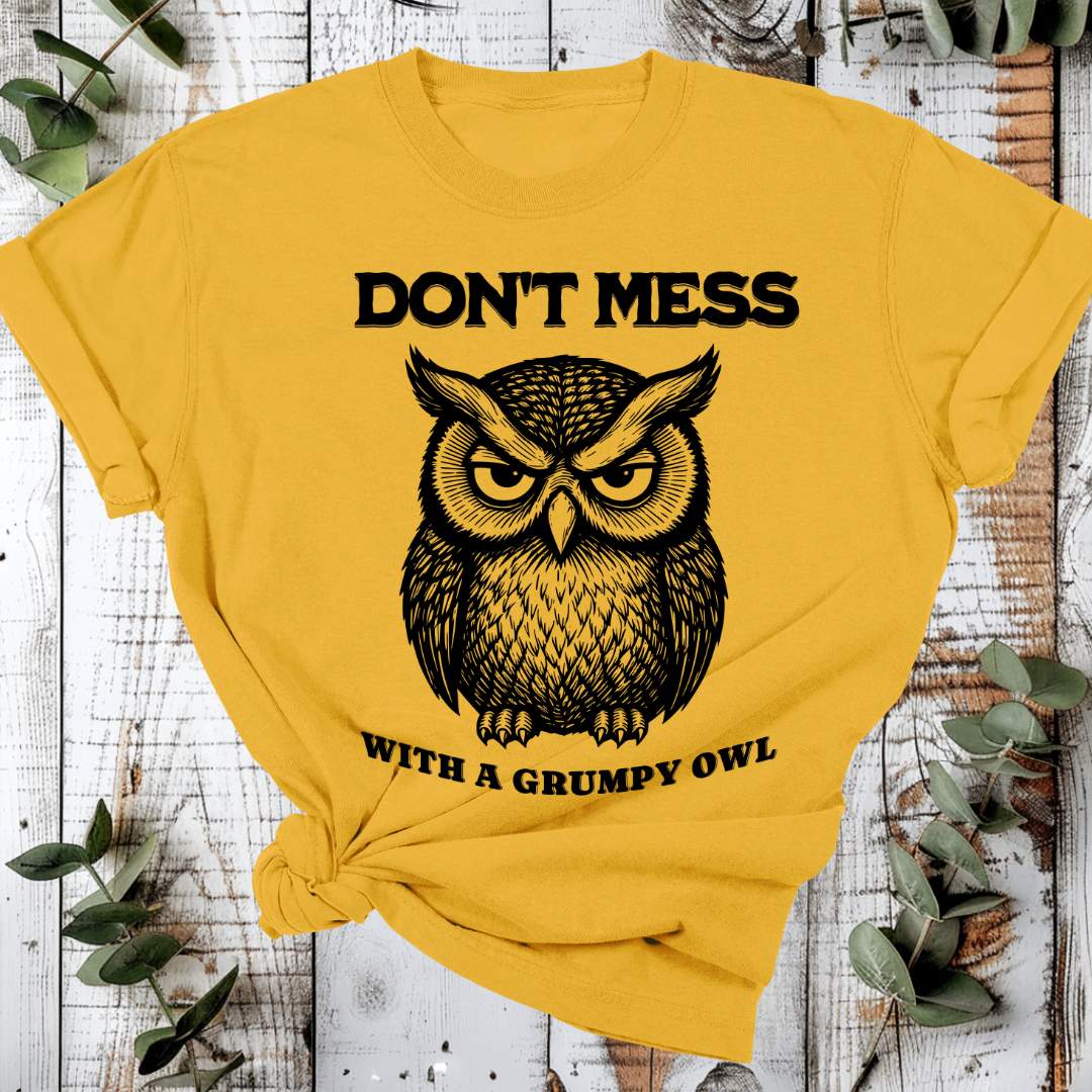 Organic Cotton T-Shirt – Grumpy Owl