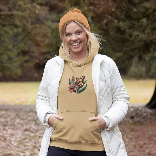 Woman's Sustainable Hoodie – Butterflies
