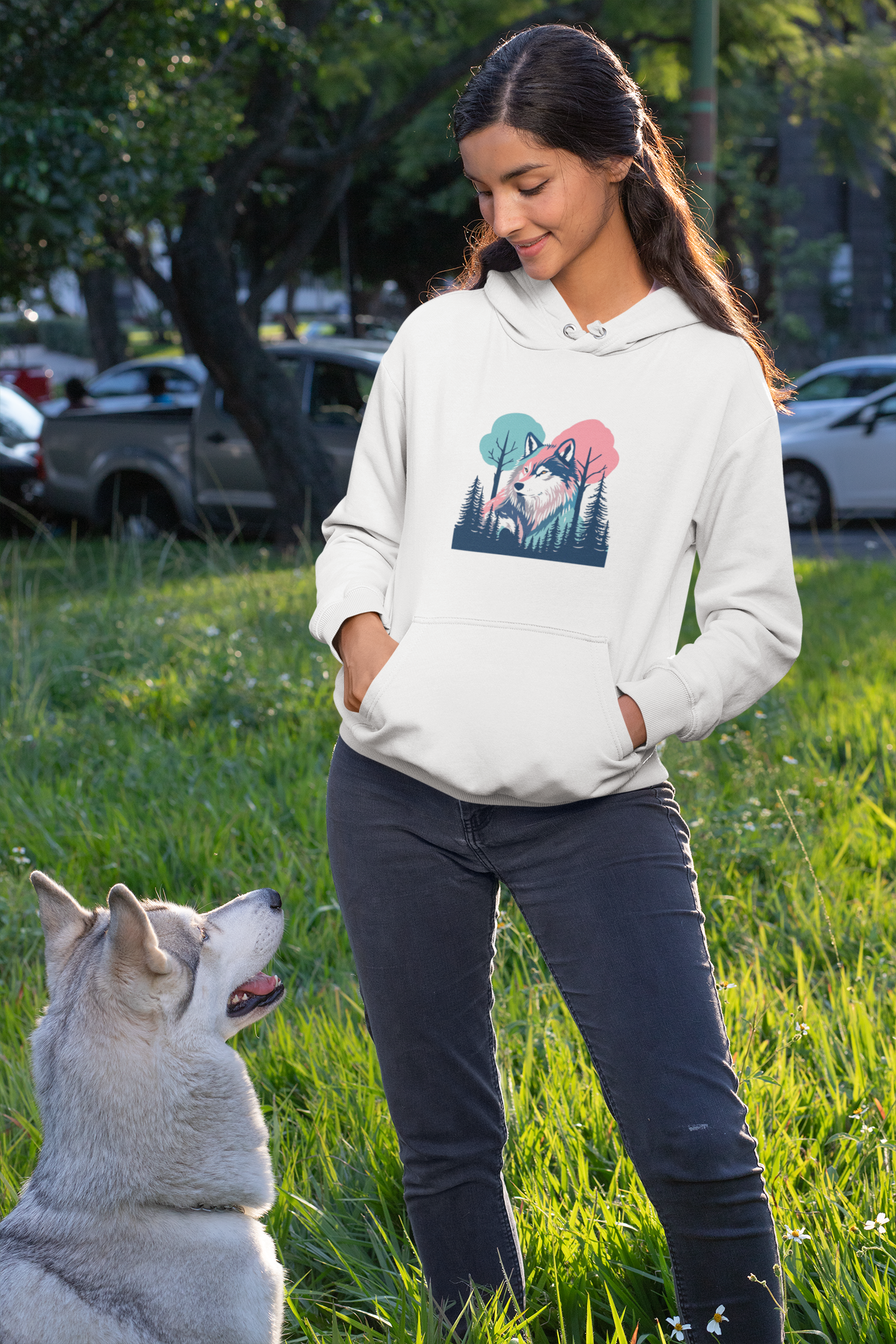 Woman's Sustainable Hoodie – Wolf