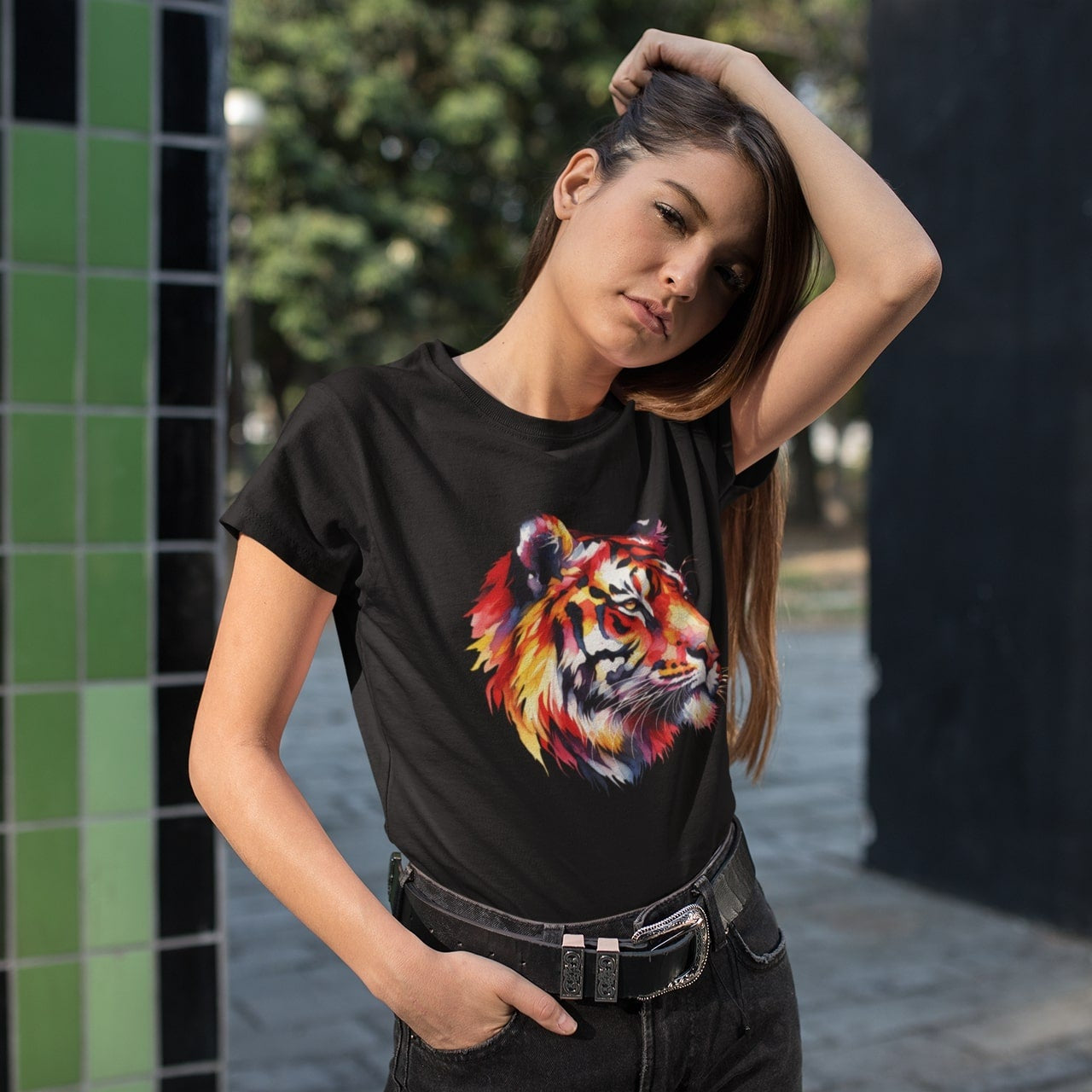 tiger t-shirt black